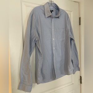 Express Men’s Blue Button Up Large